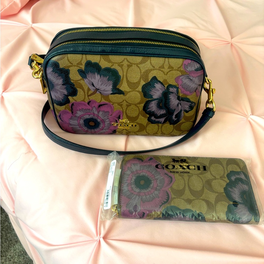 Coach Crossbody/shoulder bag (gently used) w/matching NWT Wallet.